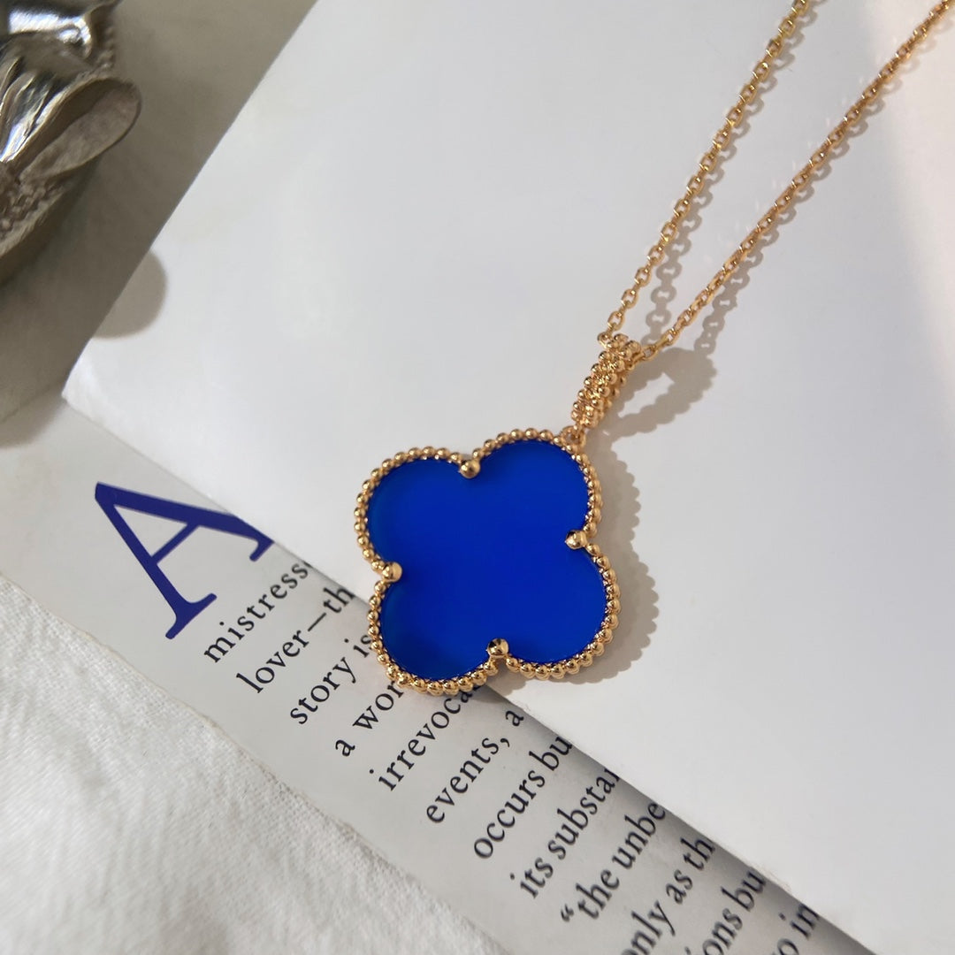 [Rosla]CLOVER 25MM NECKLACE TURQUOISE ROSE GOLD