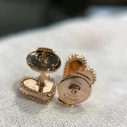 [Rosla]HEART CARNELIAN STUD EARRINGS