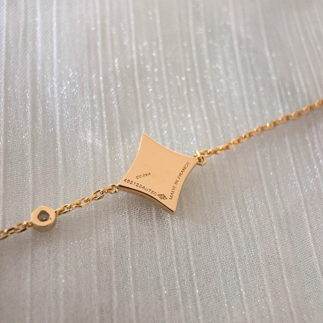 [Rosla]COLOR STAR CARNELIAN PINK GOLD DIAMOND BRACELET