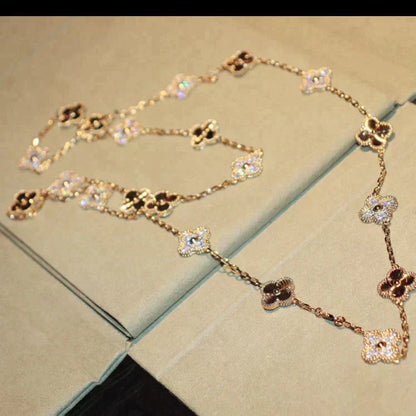 [Rosla]CLOVER 20 MOTIFS LASER DIAMOND NECKLACE