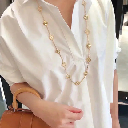 [Rosla]CLOVER 20 MOTIFS LASER DIAMOND NECKLACE