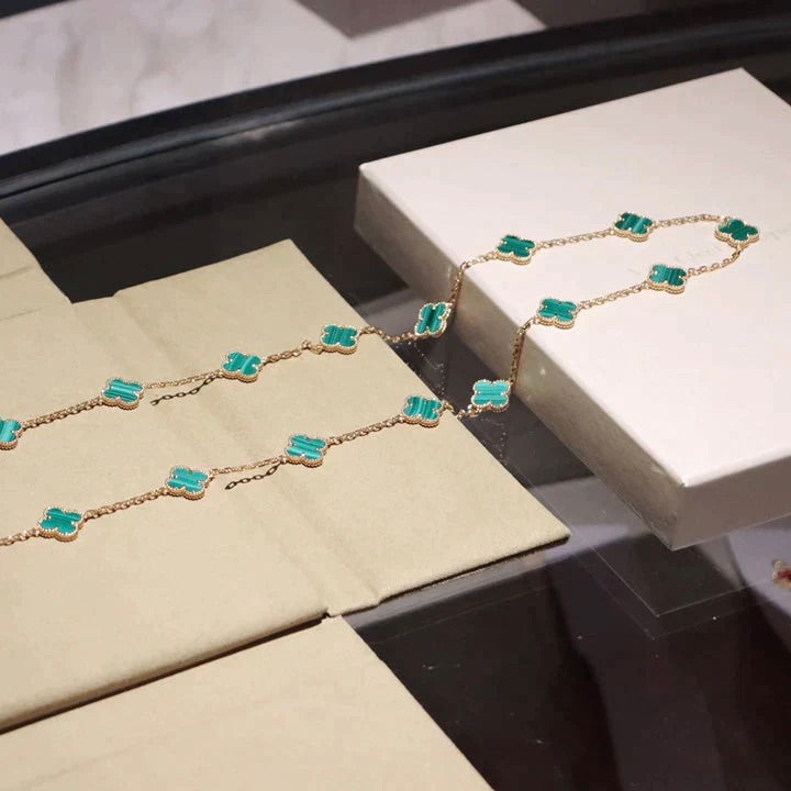 [Rosla]CLOVER 20 MOTIFS MALACHITE GOLD