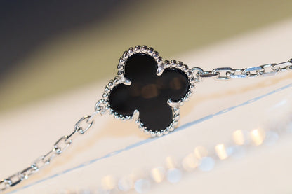 [Rosla]CLOVER 20 MOTIFS ONYX DIAMOND SILVER