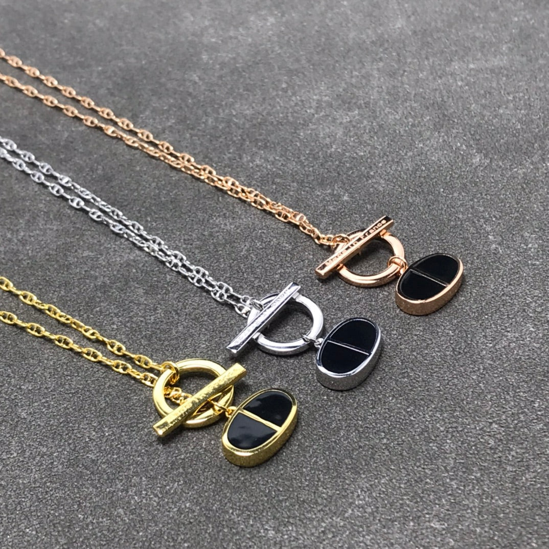 [Rosla]CHAINE VERSO BLACK CERAMIC  NECKLACE