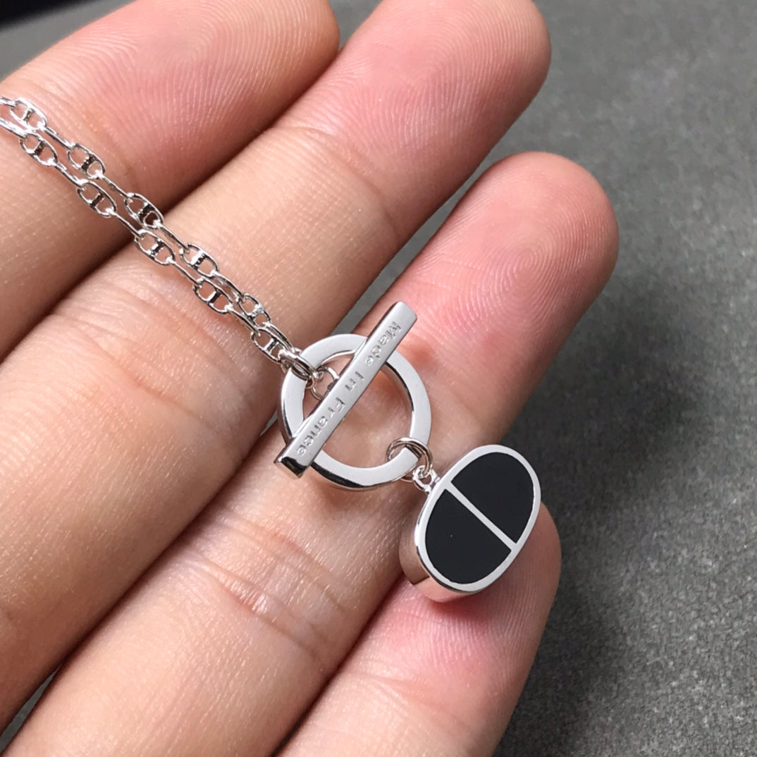 [Rosla]CHAINE VERSO BLACK CERAMIC  NECKLACE