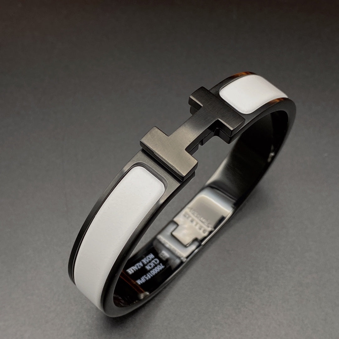 [Rosla]H BRACELET 12MM BLACK WHITE CERAMIC