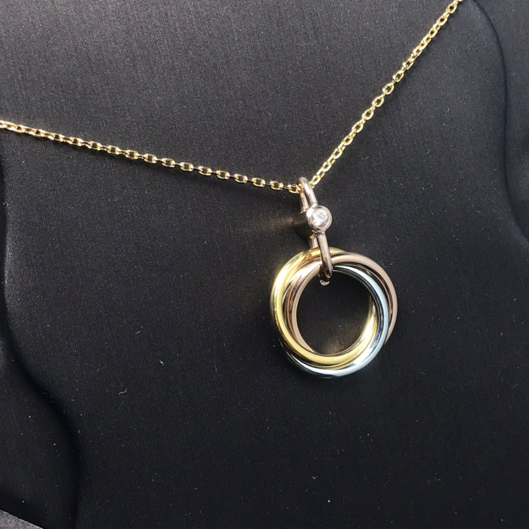 [Rosla]TRINITY SILVER GOLD PINK GOLD NECKLACE