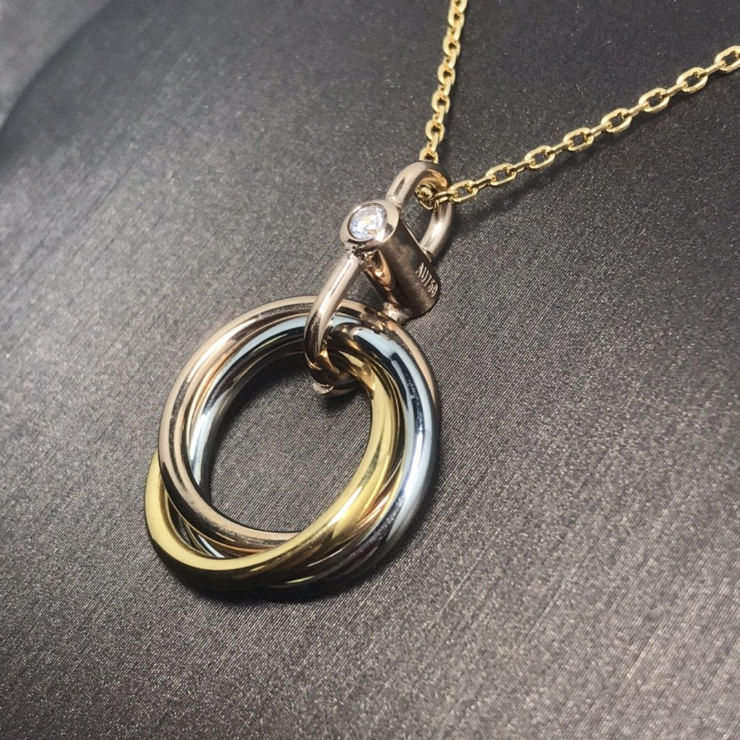 [Rosla]TRINITY SILVER GOLD PINK GOLD NECKLACE