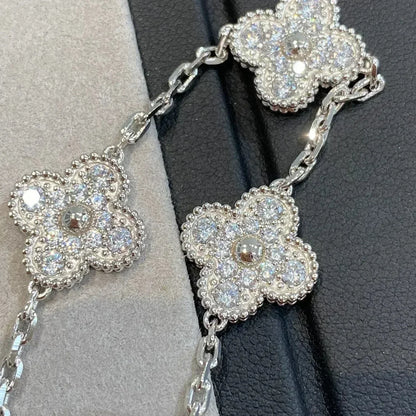 [Rosla] CLOVER 5 MOTIF FULL DIAMOND BRACELET COLLECTION