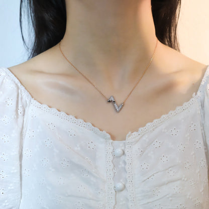 [Rosla]VOLT SILVER DIAMOND PEDANT NECKLACE