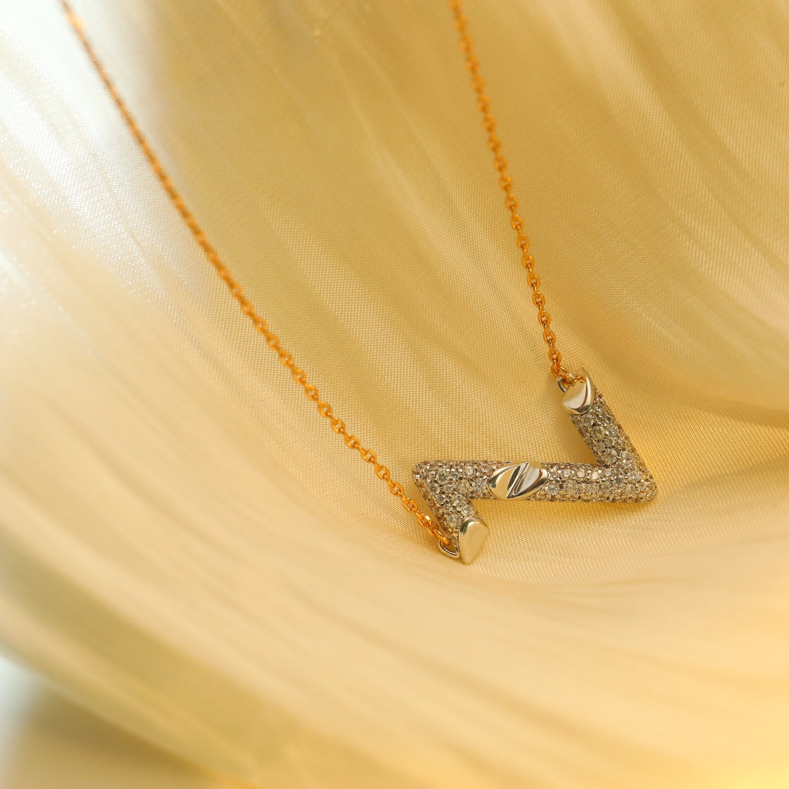 [Rosla]VOLT SILVER DIAMOND PEDANT NECKLACE