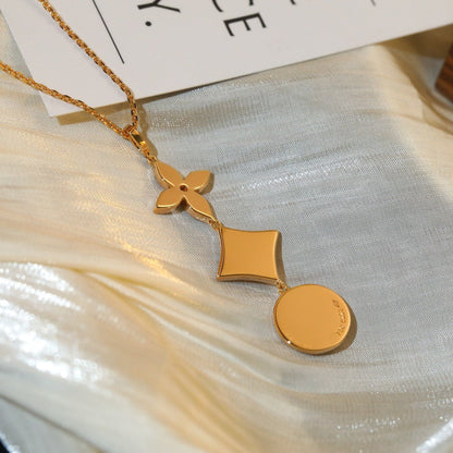 [Rosla]STAR AND SUN DIAMOND PINK GOLD NECKLACE