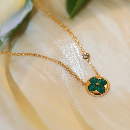 [Rosla]SUN PEDANT PINK GOLD 1 DIAMOND NECKLACE