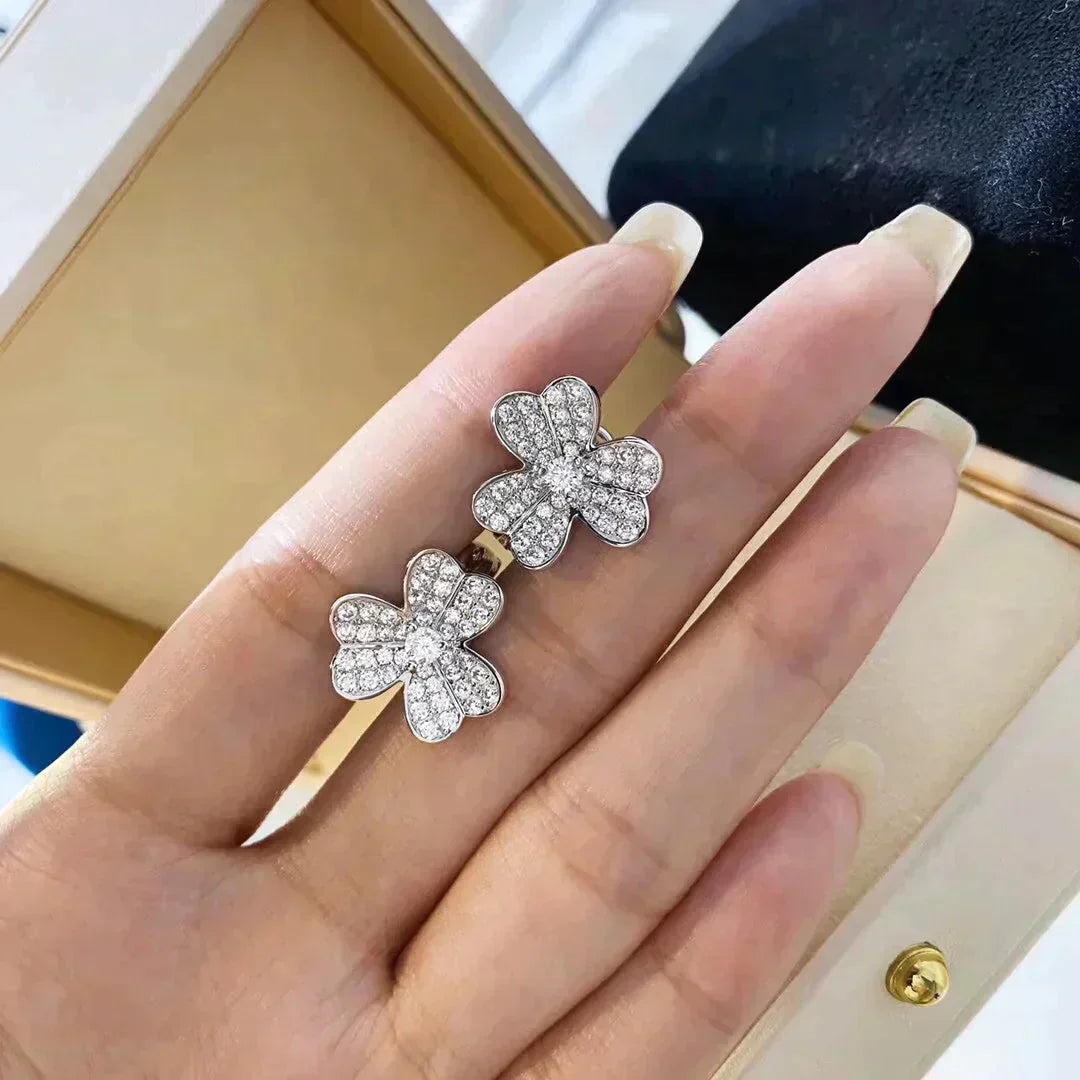 [Rosla]CLOVER COMOS DIAMOND EARRINGS SILVER