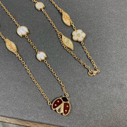 [Rosla]LUCKY SPRING 15 MOTIFS GOLD NECKLACE