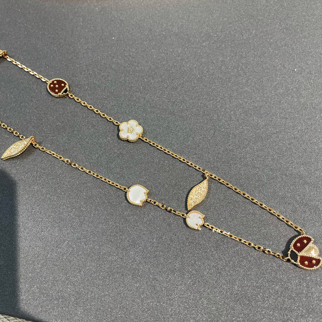[Rosla]LUCKY SPRING 15 MOTIFS GOLD NECKLACE