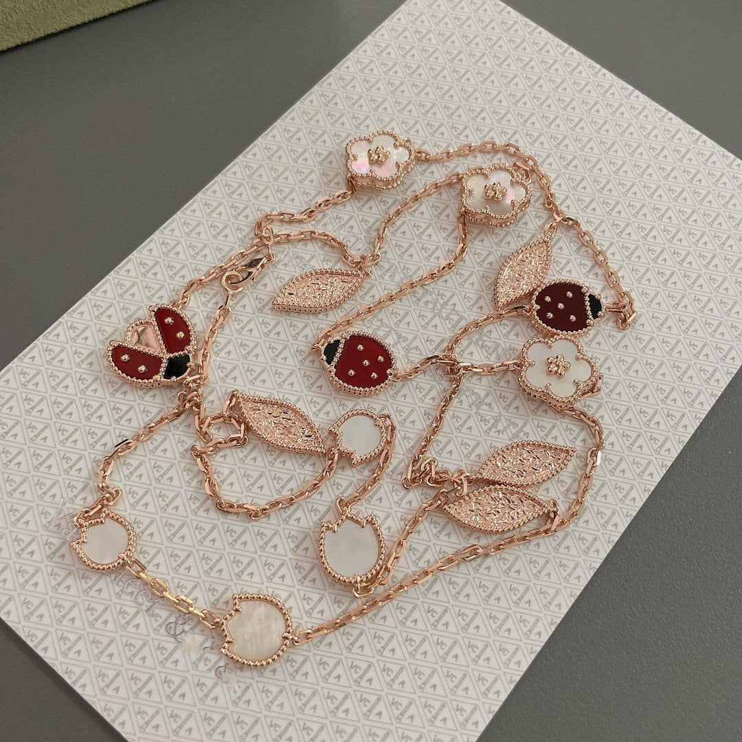 [Rosla]LUCKY SPRING 15 MOTIFS ROSE GOLD NECKLACE