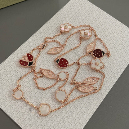 [Rosla]LUCKY SPRING 15 MOTIFS ROSE GOLD NECKLACE