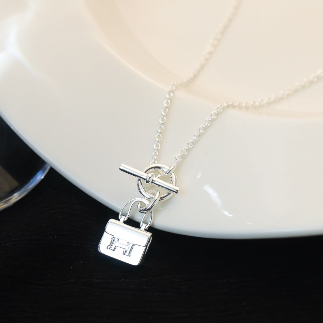 [Rosla]POP H PEDANT SILVER NECKLACE