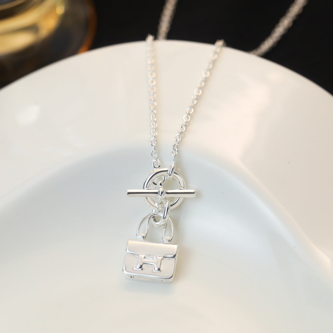 [Rosla]POP H PEDANT SILVER NECKLACE