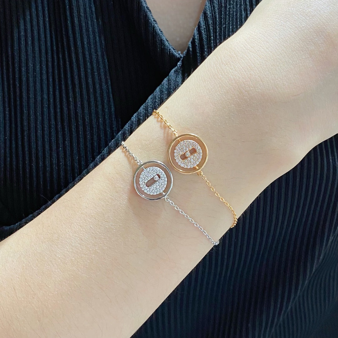 [Rosla]LUCKY MOVE DIAMOND PAVED BRACELET