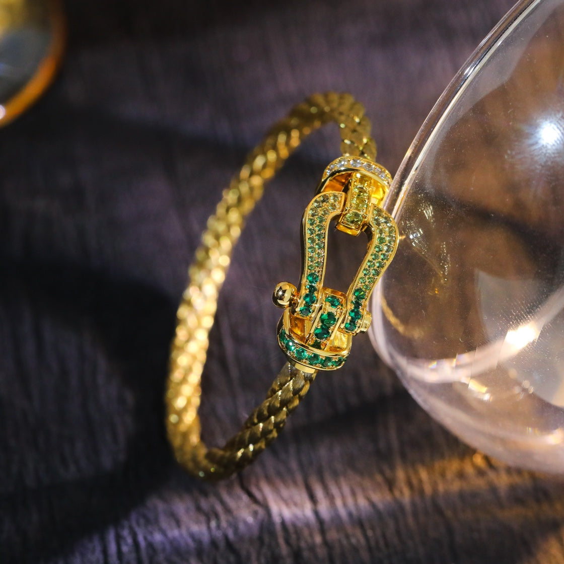 [Rosla]FORCE 10 GOLD GREEN DIAMOND PAVED