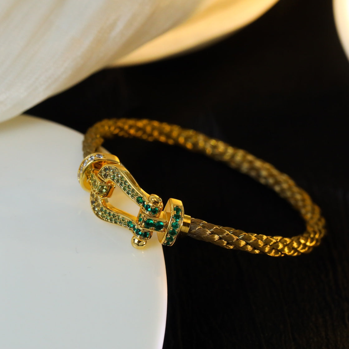 [Rosla]FORCE 10 GOLD GREEN DIAMOND PAVED