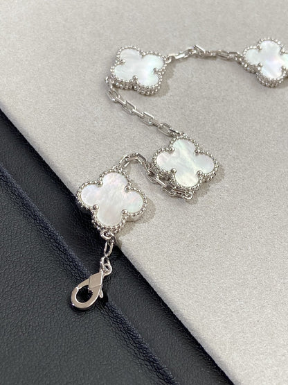 [Rosla]CLOVER WHITE PEARL MOP 5 MOTIF BRACELET COLLECTION