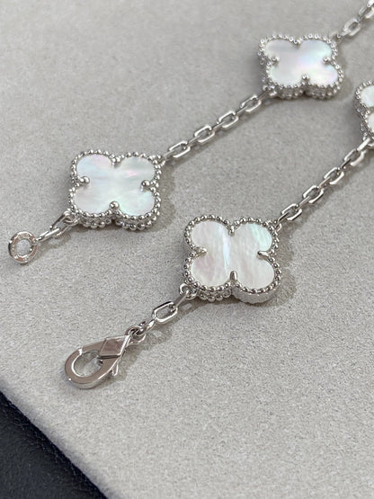 [Rosla]CLOVER WHITE PEARL MOP 5 MOTIF BRACELET COLLECTION