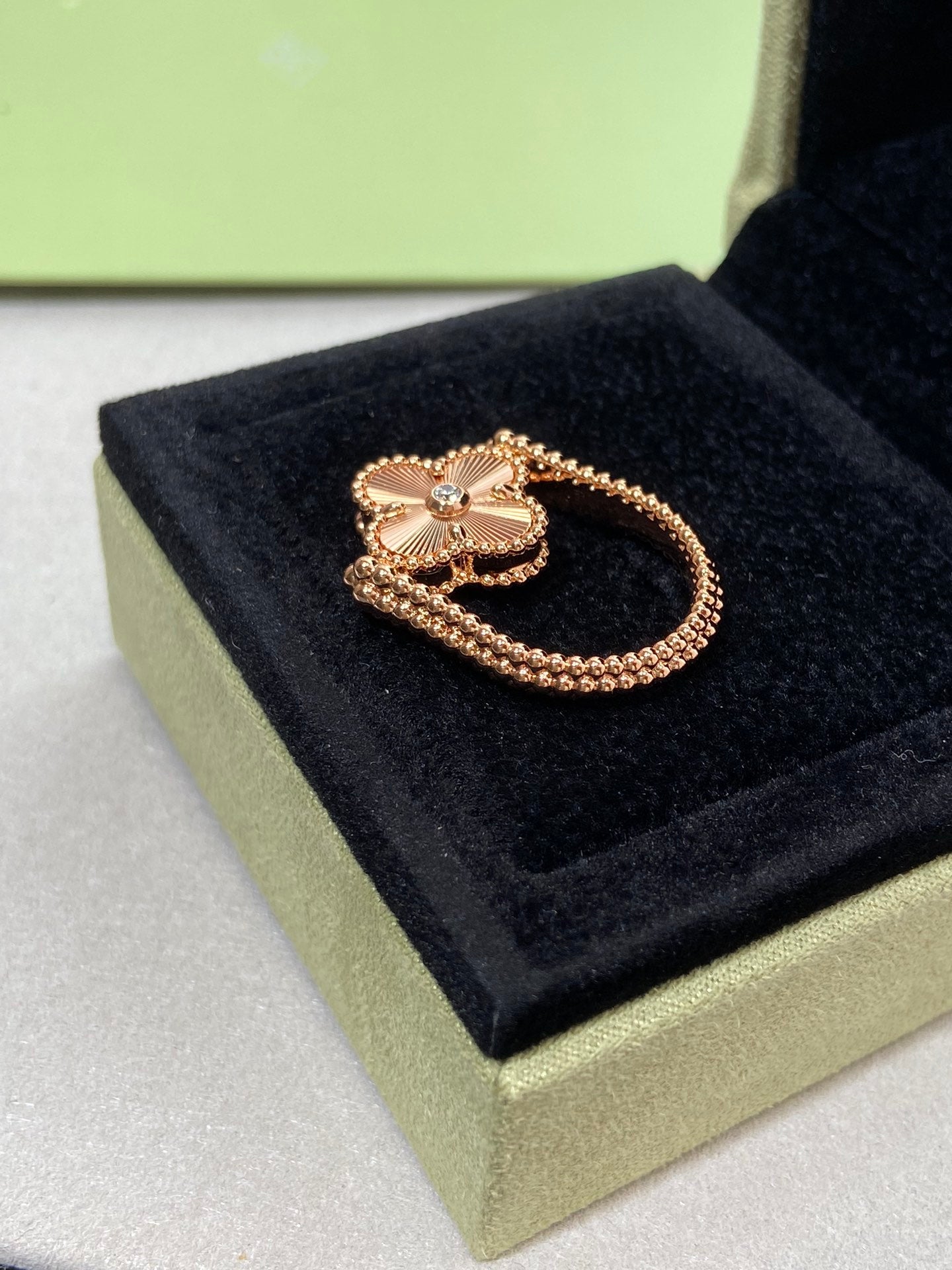 [Rosla]CLOVER RIVERSIBLE RING ROSE GOLD COLLECTION
