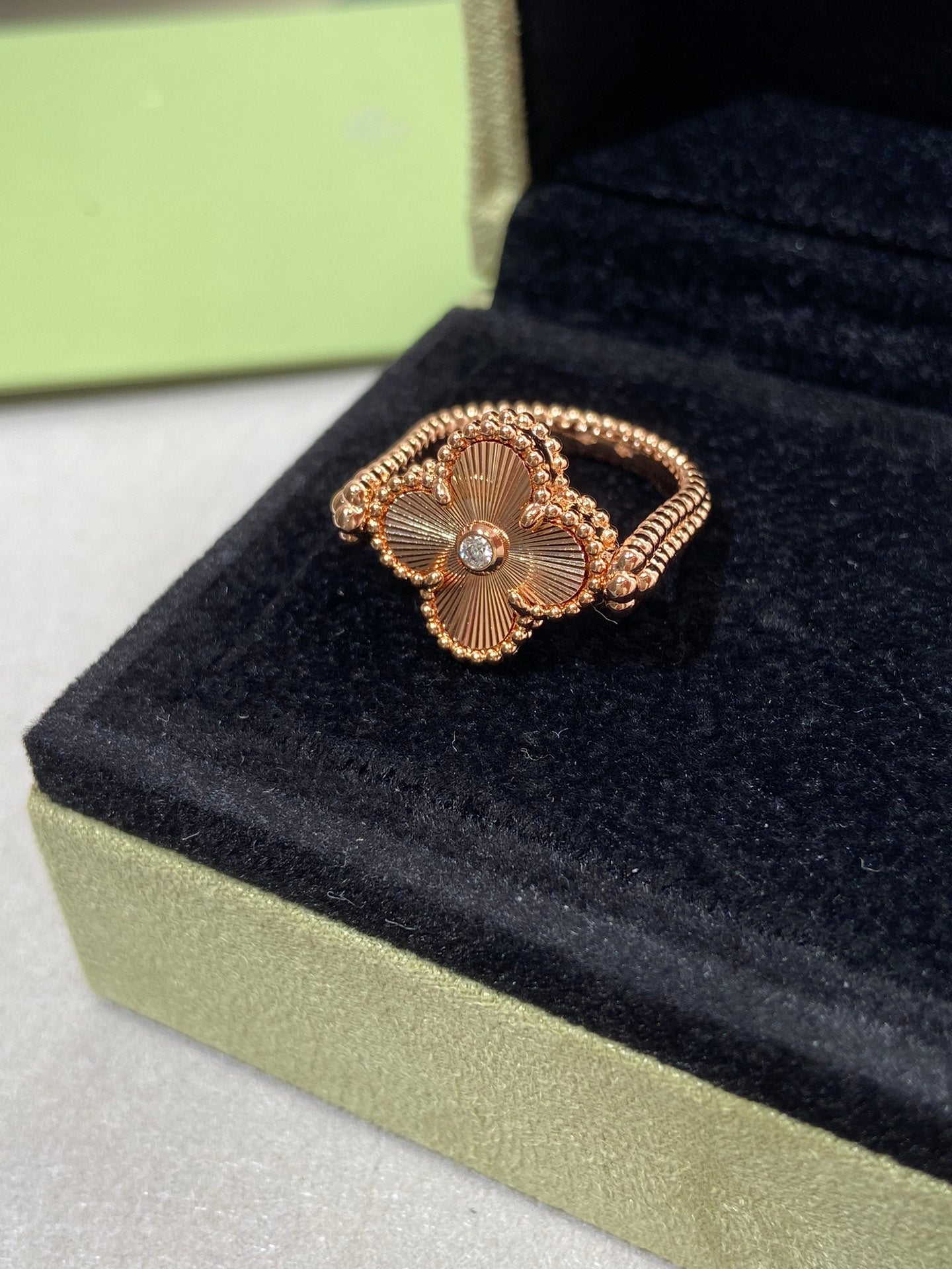 [Rosla]CLOVER RIVERSIBLE RING ROSE GOLD COLLECTION