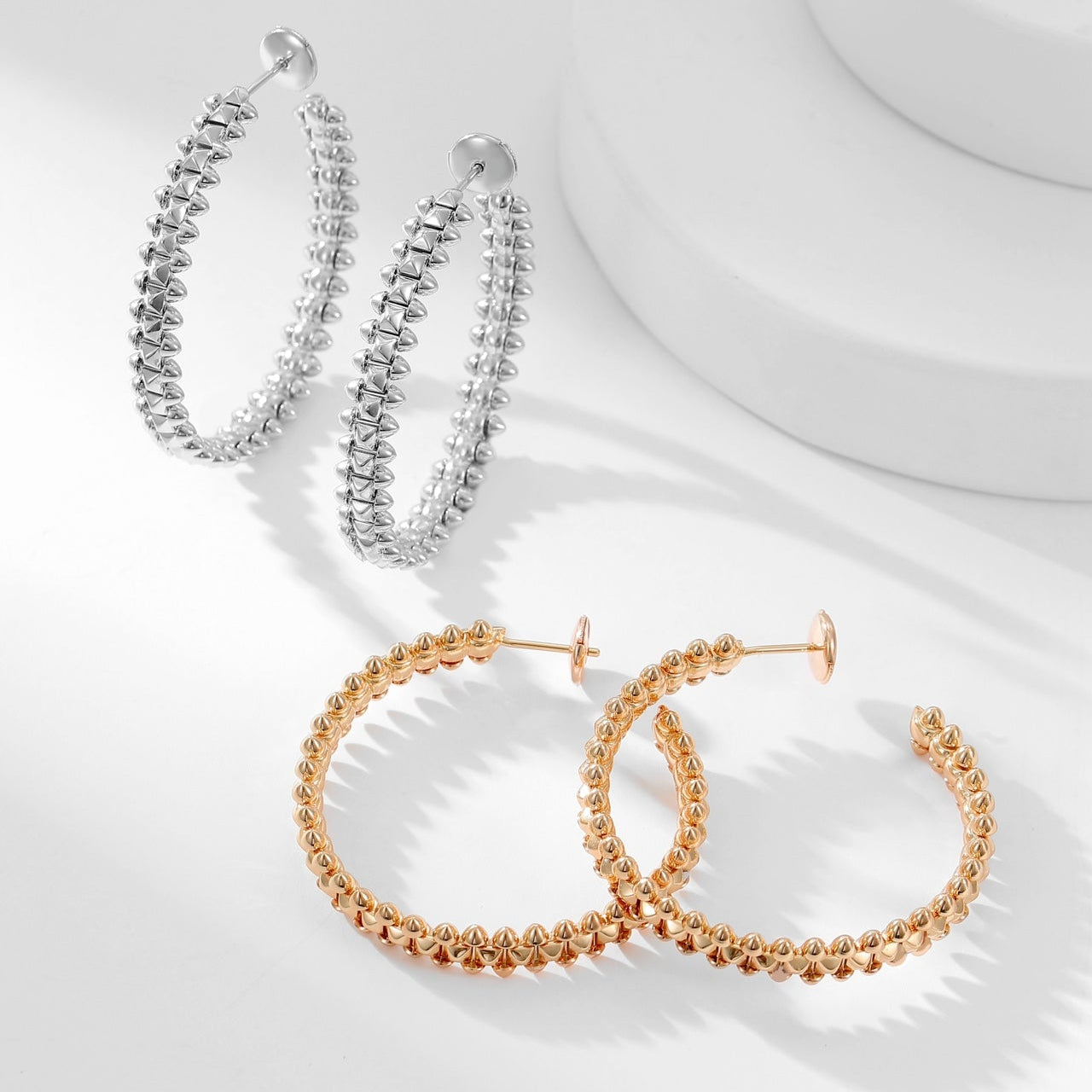 [Rosla]CLASH HOOP LARGE EARRINGS