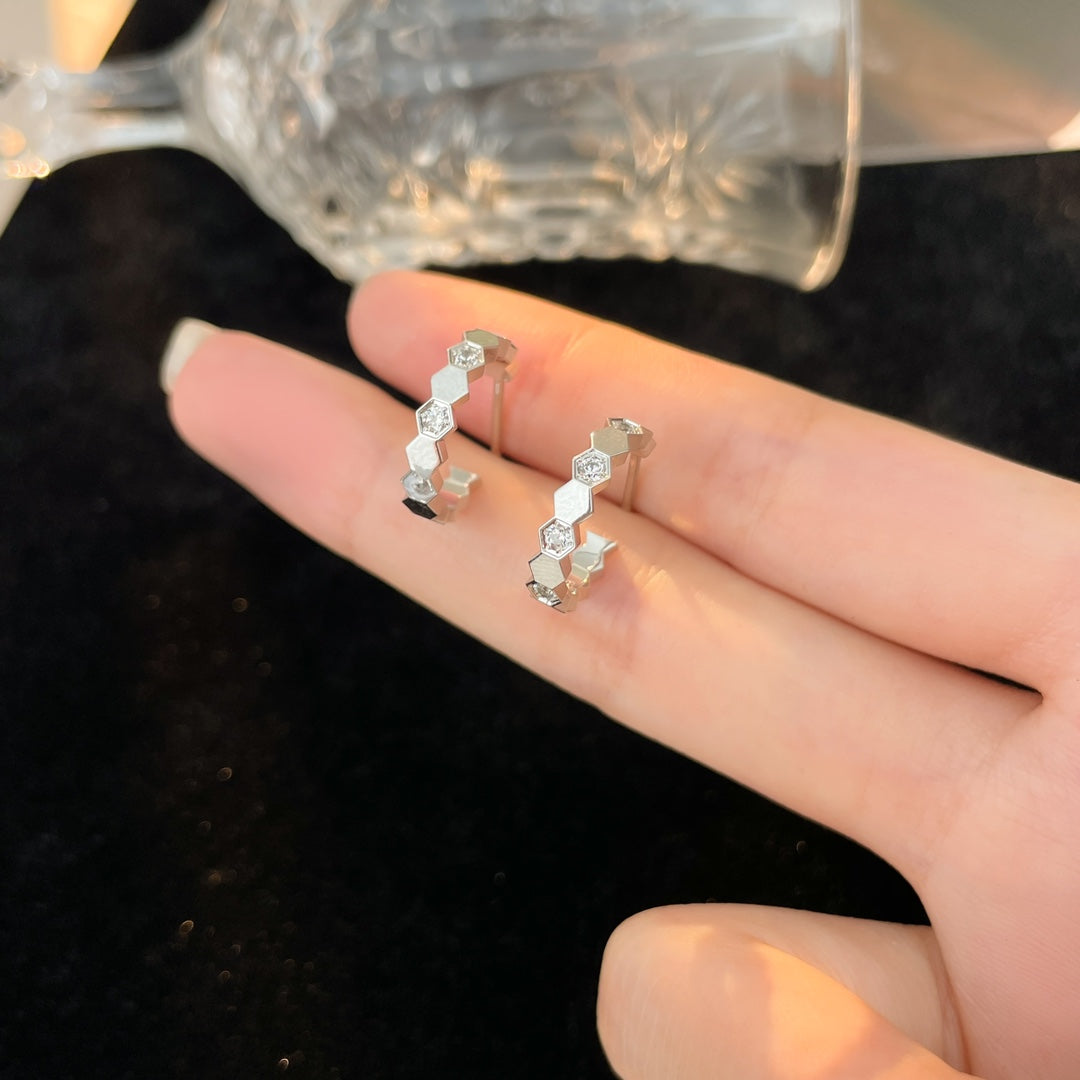 [Rosla]BEE LOVE DIAMOND HOOP EARRINGS