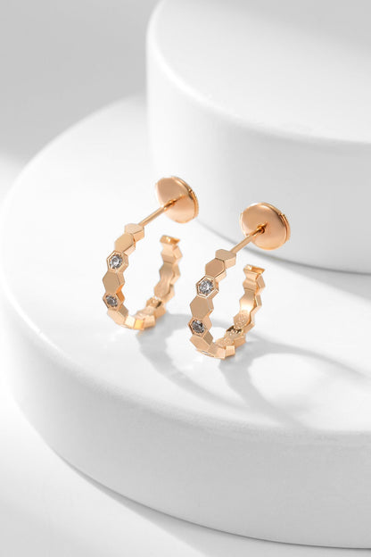 [Rosla]BEE LOVE DIAMOND HOOP EARRINGS