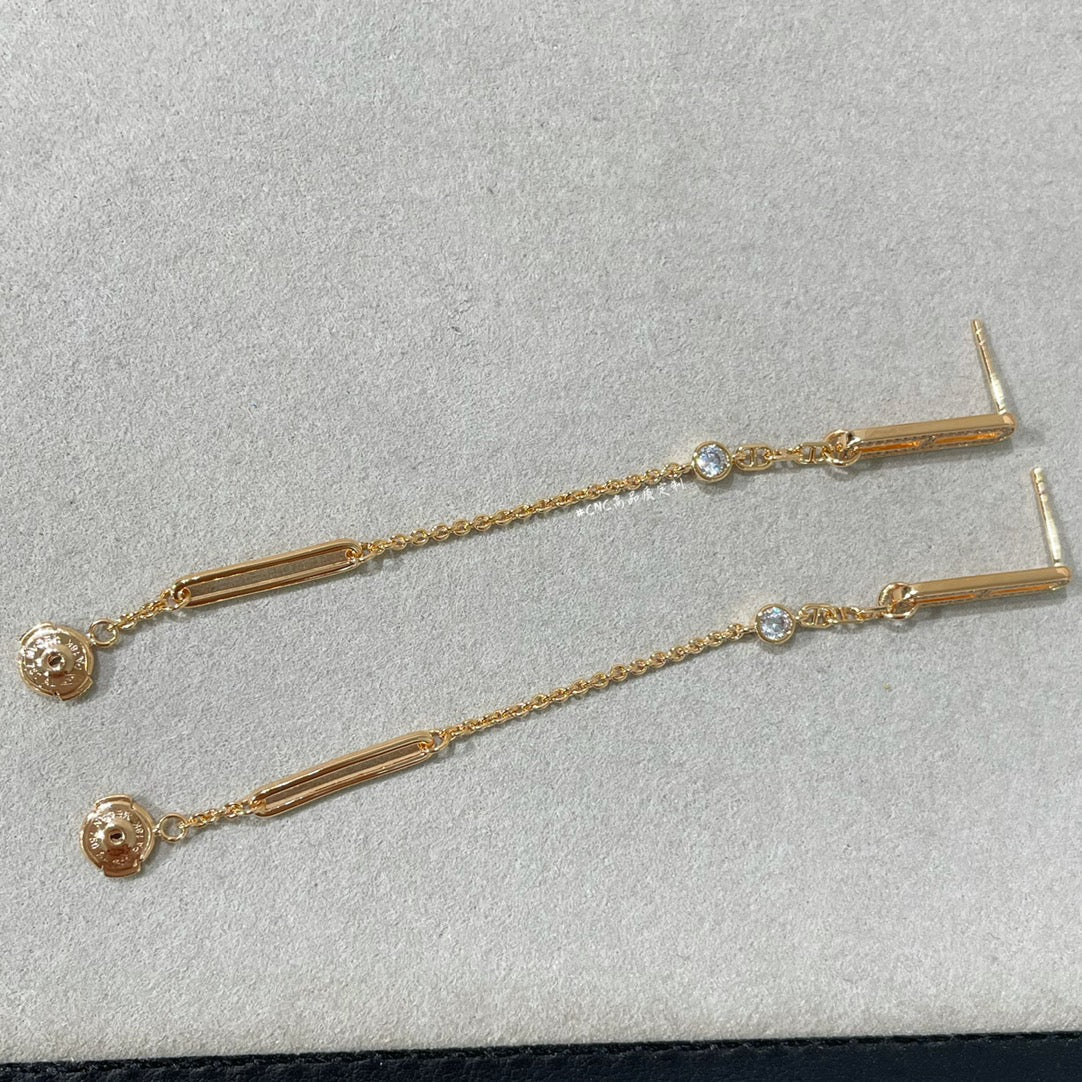 [Rosla]CHAINE CHAOS DIAMOND DROP EARRINGS