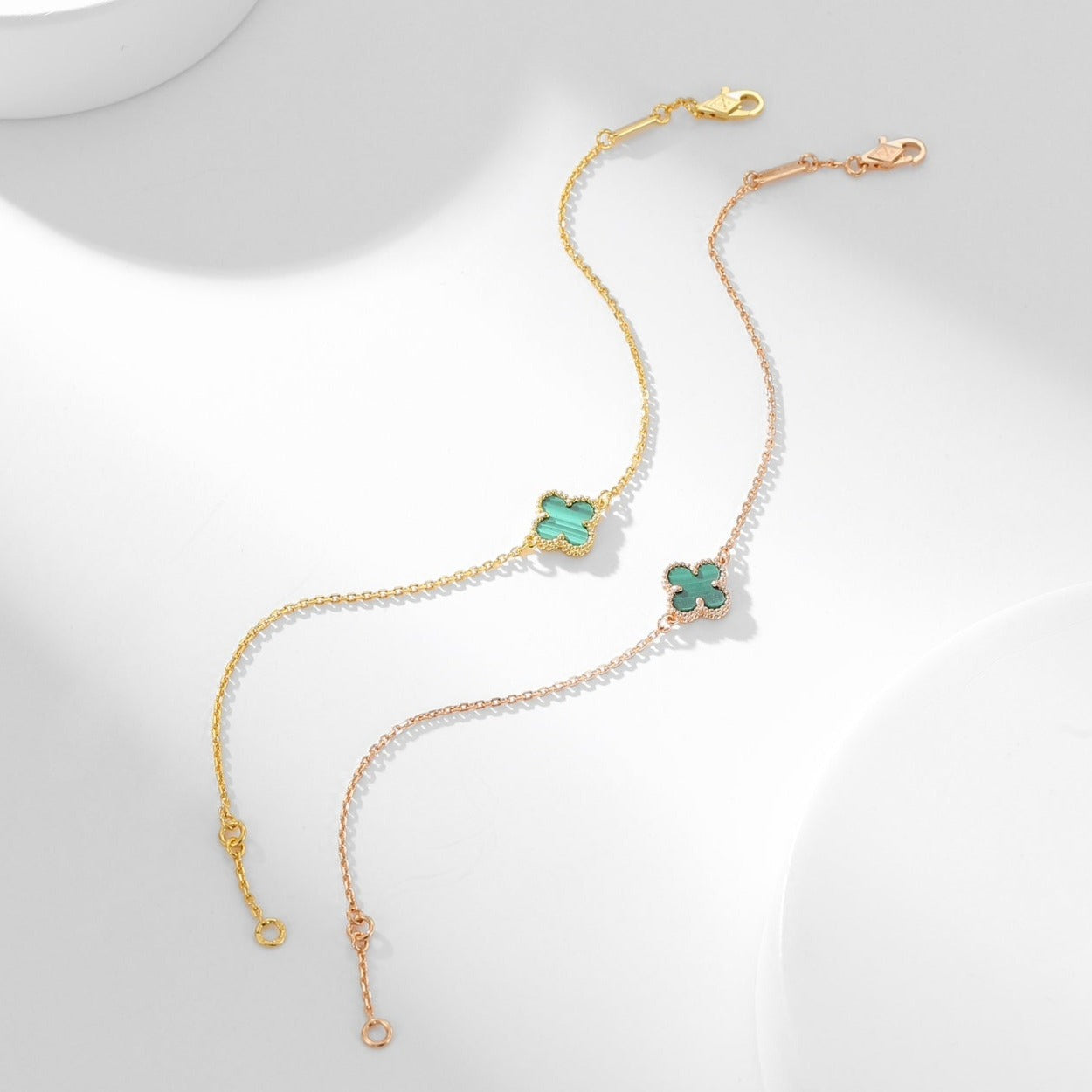 [Rosla]CLOVER BRACELET MALACHITE 1 MOTIF