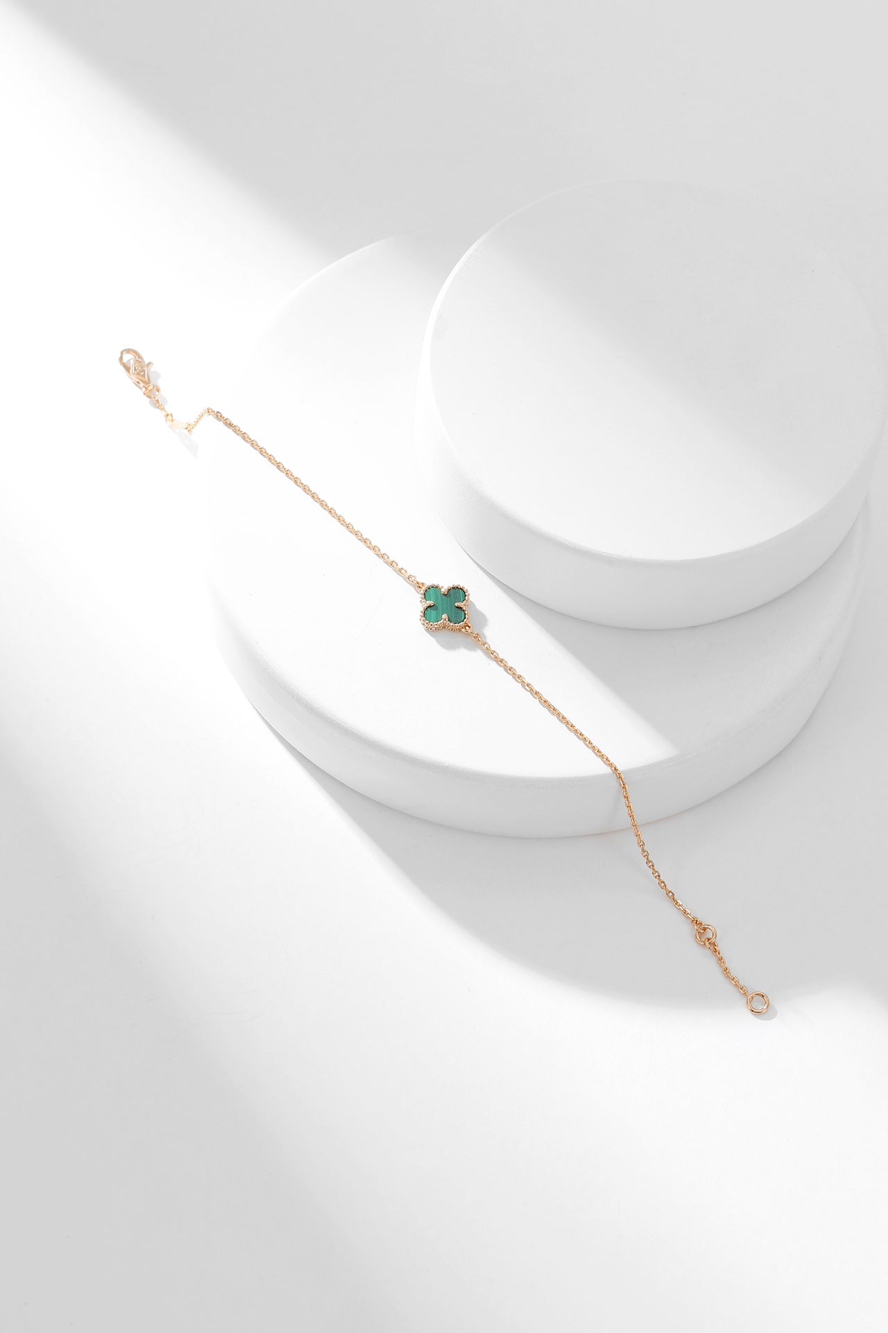 [Rosla]CLOVER BRACELET MALACHITE 1 MOTIF