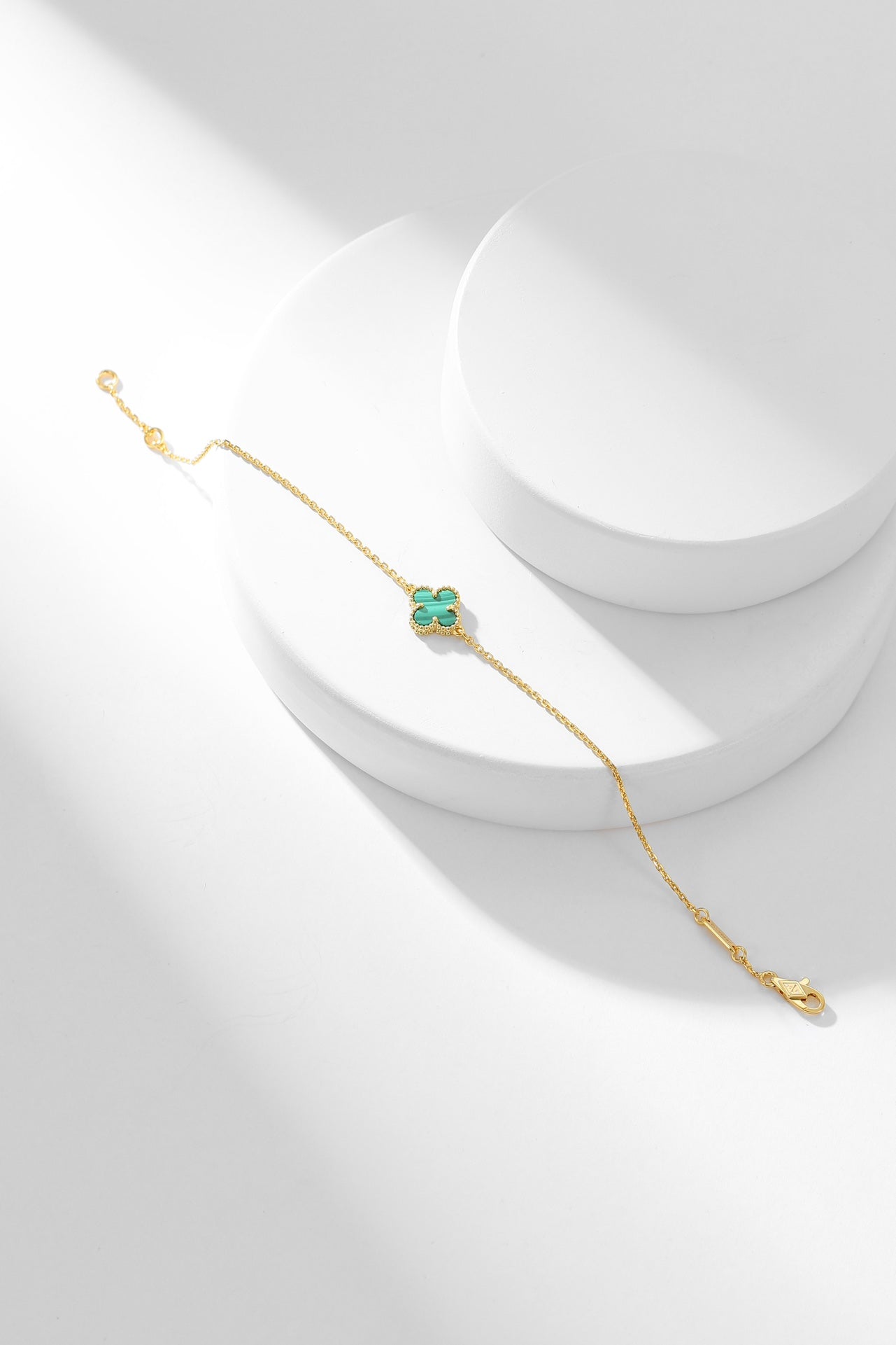 [Rosla]CLOVER BRACELET MALACHITE 1 MOTIF