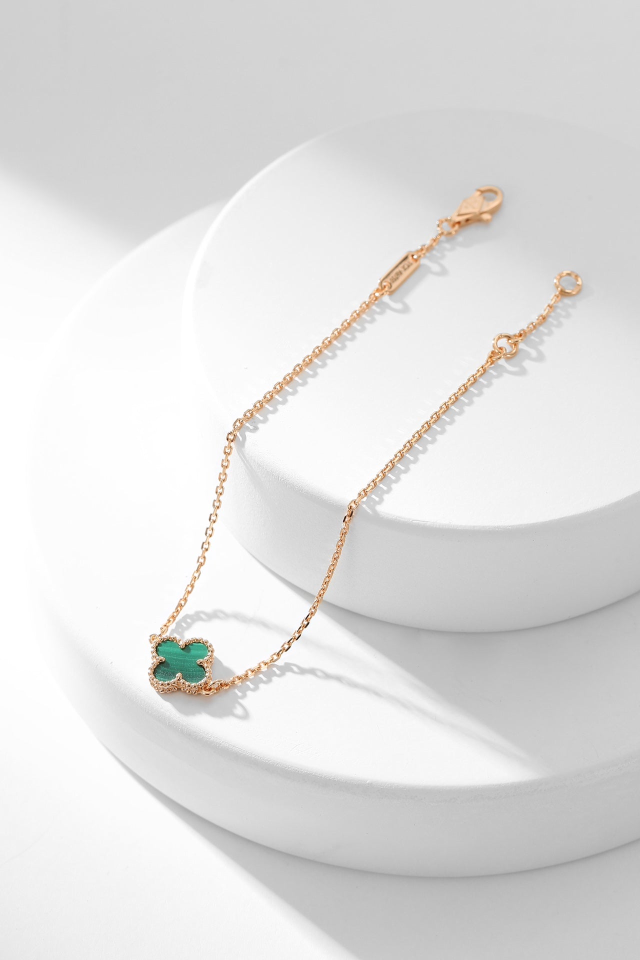 [Rosla]CLOVER BRACELET MALACHITE 1 MOTIF