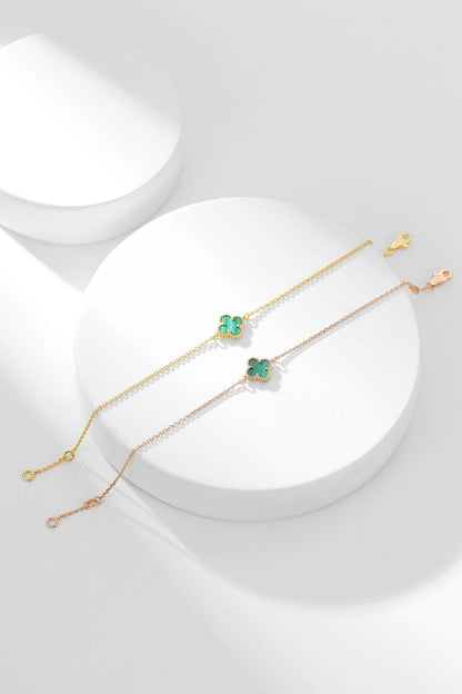 [Rosla]CLOVER BRACELET MALACHITE 1 MOTIF