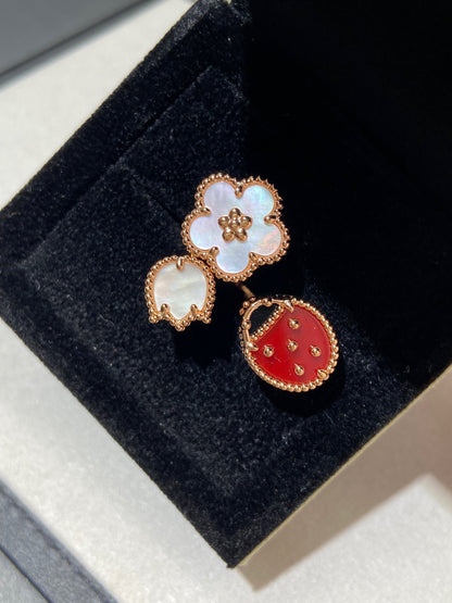 [Rosla]LUCKY 3 MOTIF ROSE GOLD RING
