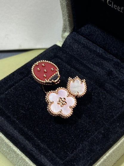 [Rosla]LUCKY 3 MOTIF ROSE GOLD RING