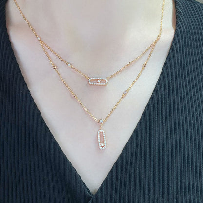 [Rosla]MOVE 2 ROW DIAMOND NECKLACE