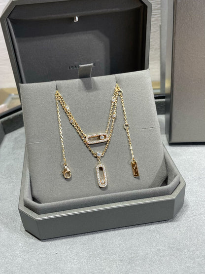 [Rosla]MOVE 2 ROW DIAMOND NECKLACE