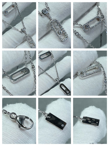 [Rosla]MOVE 2 ROW DIAMOND NECKLACE