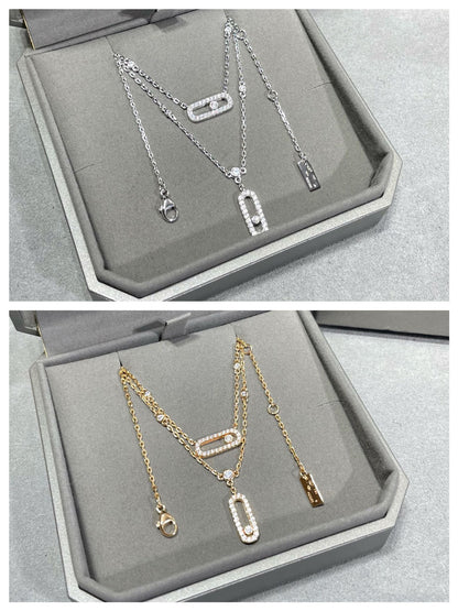 [Rosla]MOVE 2 ROW DIAMOND NECKLACE