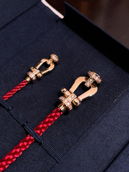 [Rosla]FORCE 10 HALF DIAMOND PINK GOLD RED CORDERI LARGE AND MEDIUM MODEL
