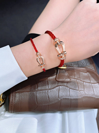 [Rosla]FORCE 10 HALF DIAMOND PINK GOLD RED CORDERI LARGE AND MEDIUM MODEL