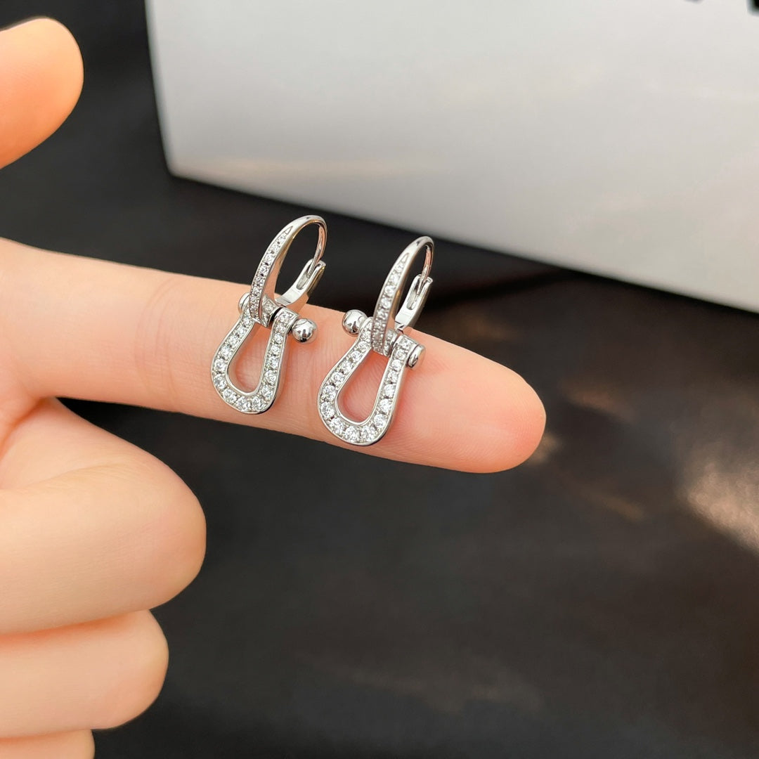 [Rosla]FORCE 10 FULL DIAMOND DROP EARRINGS MEDIUM MODEL