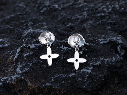 [Rosla]VIDYLLE SILVER DIAMOND MINI DROP EARRINGS